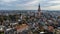 Belgium, Hoogstraten, 11 november 2021, Aerial drone photo of the late Gothic Saint-Katharina church, the third highest