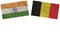 Belgium and India Flags Together Paper Texture Illustration