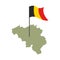 Belgium Map and flag. Belgian banner and land territory. State p