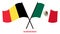 Belgium and Mexico Flags Crossed And Waving Flat Style. Official Proportion. Correct Colors