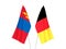 Belgium and Mongolia flags