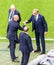 Belgium national football team coach Roberto Martinez greeting Finland coach Markku Kanerva before EURO 2020 match Finland vs