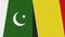 Belgium and Pakistan Two Half Flags Together