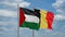 Belgium and Palestine flags