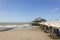 The `Belgium Pier` and the north sea at summertime in Blankenberge