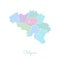 Belgium region map: colorful with white outline.