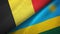 Belgium and Rwanda two flags textile cloth, fabric texture