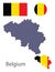 Belgium silhouette and flag vector