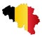 Belgium Silhouette Map And Flag