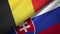 Belgium and Slovakia two flags textile cloth, fabric texture