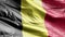 Belgium textile flag slow waving on the wind loop
