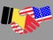 Belgium and USA flags Handshake vector