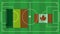 Belgium vs Canada Football Match Design Element on Football field