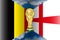 Belgium VS England flags and world cup, vector illustration