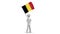 Belgium waving flag. 3d Man holding and waving Belgian flag on transparent background. Loop. Alpha channel.