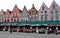 Belgium â€“ Brugge â€“ Colourful Stone Shop-Houses on the perimeter of the Markt in Bruges