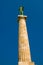 BELGRAD, SERBIA: Unidentified people at Statue of Victory in Belgrade. Erected on 1928 to commemorate the Kingdom of Serbia war