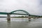 Belgrade bridges on the photo. Old bridge across the Sava River.