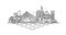 Belgrade City, Serbia architecture line skyline illustration. Linear vector cityscape with famous landmarks, city sights