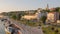 Belgrade cityscape with Cathedral and waterfront of Sava river, Serbia