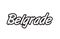 belgrade europe capital text logo black white icon design