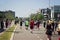 BELGRADE, SERBIA - APRIL 21st, 2018: Marathon runners running on
