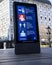 BELGRADE, SERBIA - APRIL 9.: View of a Billboard depicting Safe measures against COVID-19. Coronavirus, Washing hands, keep distan