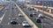 Belgrade, Serbia - cars on motorway highway bridge at day, urban background