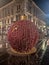 Belgrade Serbia huge round sparkling holiday decoration on street