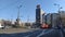 Belgrade / Serbia - January 24, 2020: Slavia Square in the center of Belgrade. Roundabout. Active traffic, cars, public transport