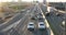Belgrade, Serbia - transport car traffic jam rush and cars on motorway highway bridge, urban background