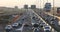 Belgrade, Serbia - transport car traffic jam rush and cars on motorway highway bridge, urban background