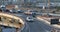 Belgrade, Serbia - transport car traffic jam rush and cars on motorway highway bridge, urban background