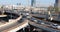 Belgrade, Serbia - transport car traffic jam rush and cars on motorway highway bridge, urban background