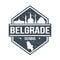 Belgrade Serbia Travel Stamp Icon Skyline City Design Tourism Badge Rubber.