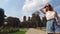 Belgrade, Serbia. A Young Girl Walking in Tasmajdan Park on Summer Day