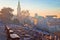 Belgrade. View from Kalemegdan walkway on old city landmarks