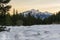 Belianske Tatras in the morning seen from the clearing