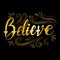 Believe hand drawn Calligraphy lettering