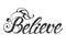 Believe, hand drawn lettering element