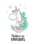 Believe in unicorns. Vector unicorn quote illustration