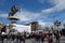 Believers gather in the main town square to attend Mass with Pope Francis in Skopje