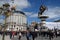 Believers gather in the main town square to attend Mass with Pope Francis in Skopje