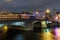 Belinsky Bridge over the Fontanka River at night. Saint Petersburg, Russia