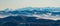 Belisnske Tatry, Vysoke Tatry and part of Zapadne Tatry mountains from Lysa hora hill in winter Moravskoslezske Beskydy mountains