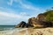 Belitung beach landscape, Tanjung Tinggi beach in Indonesia