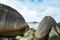 Belitung beach landscape, Tanjung Tinggi beach in Indonesia