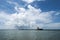 Belize City Wooden Pier Under The Cloud