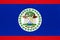 Belize national fabric flag, textile background. Symbol of international central america world country. Belizean sign