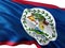 Belize national flag on background.